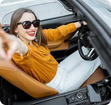 Person in car